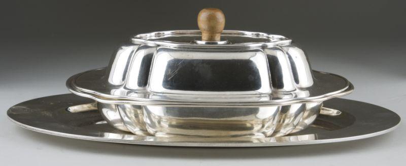 Appraisal: Sterling Covered Vegetable and Oval Tray the covered in server