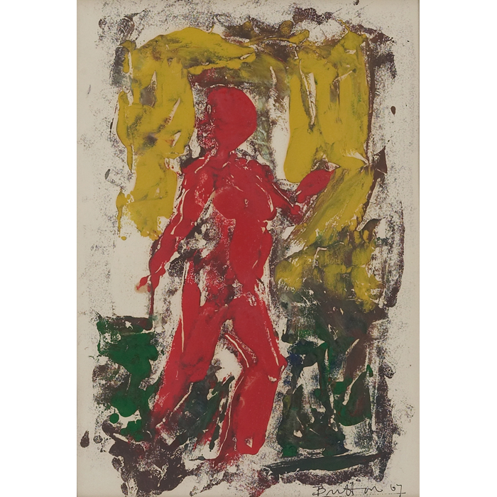 Appraisal: Sylvester Britton African-American - ''Red No '' colormonoprint '' x