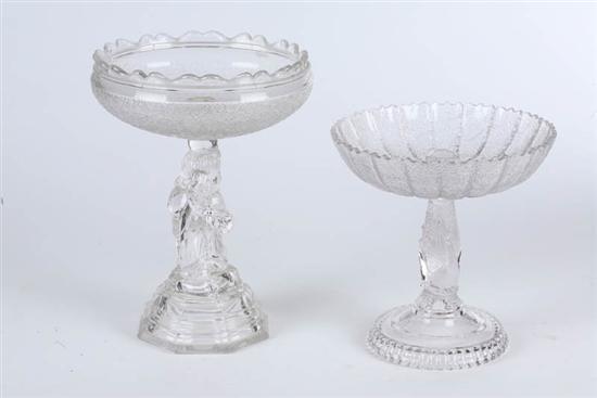 Appraisal: TWO PATTERN GLASS EPERGNES Both in the Tree of Life