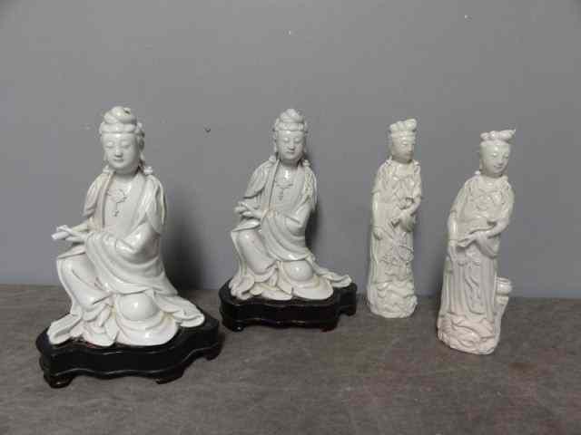 Appraisal: Lot of Assorted Asian Blanc Di Chine Figures Dimensions seated