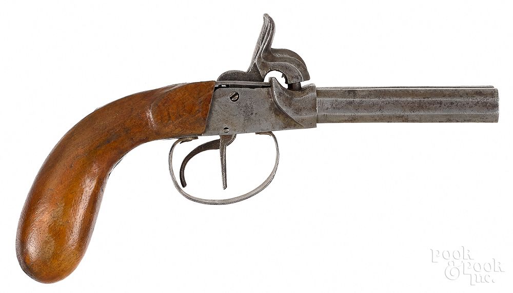 Appraisal: German double barrel pistol German double barrel pistol approximately caliber