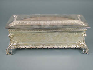 Appraisal: An Art Nouveau WMF silvered pewter casket early th century