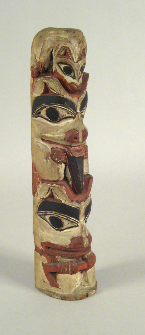 Appraisal: Northwest coast carved and painted totem ca with stylized animal