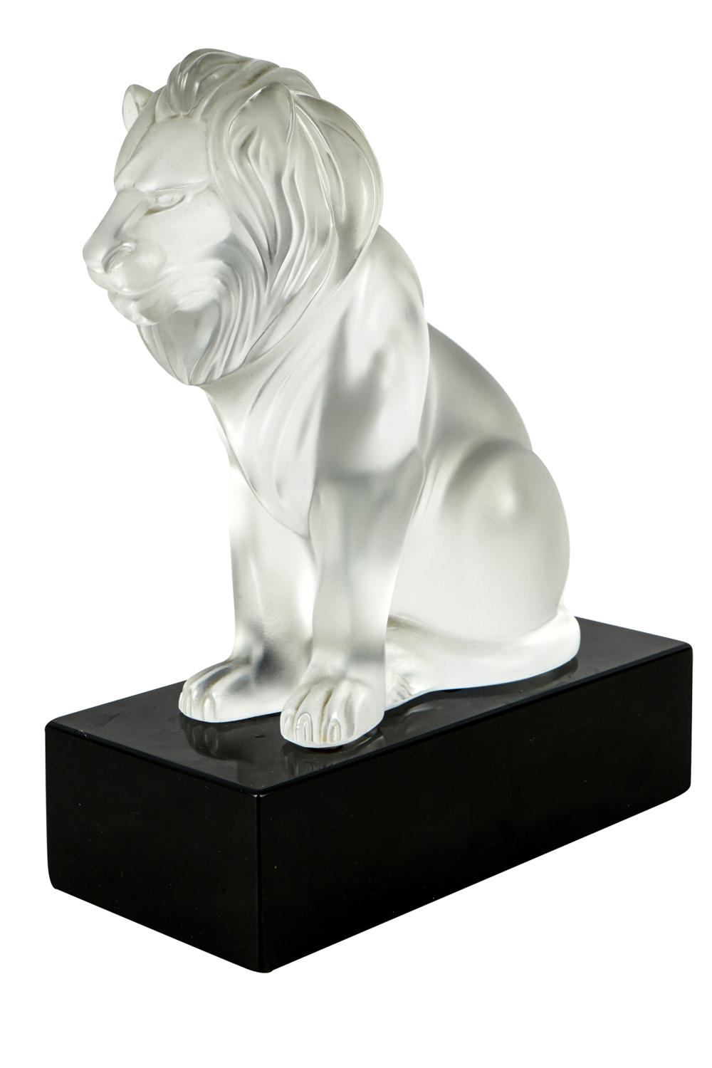 Appraisal: LALIQUE FROSTED GLASS LION FIGUREsigned Lalique France with registered trademark