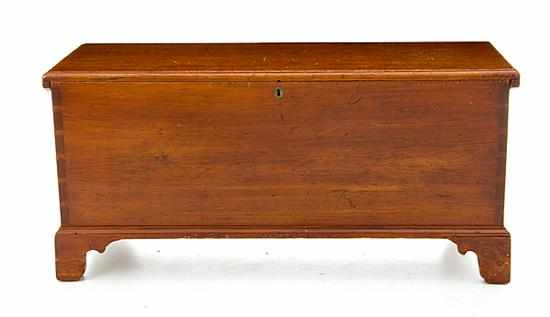 Appraisal: New England Chippendale pine blanket box late th century typical