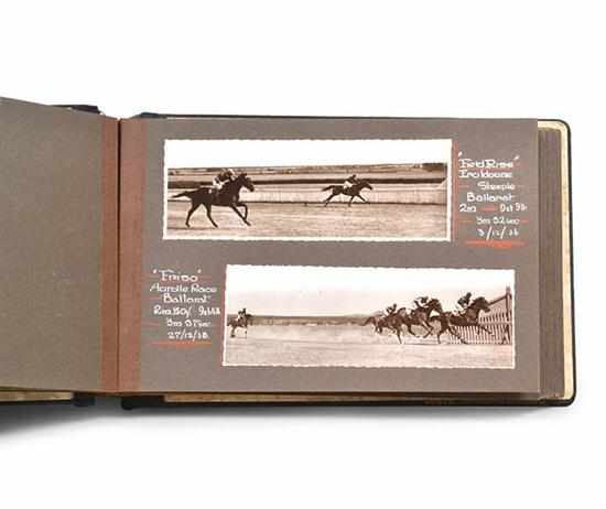 Appraisal: COLLECTION OF STEEPLECHASE AND HURDLE RACE PHOTOGRAPHS FEATURING HORSES TRAINED