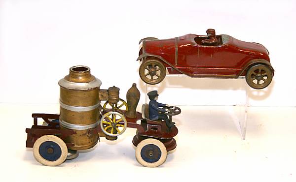 Appraisal: Early American metal toys A metal and cast iron Kingsbury