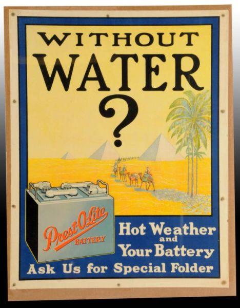 Appraisal: Prest-O-Lite Battery Paper Advertising Poster Description Circa s Some small