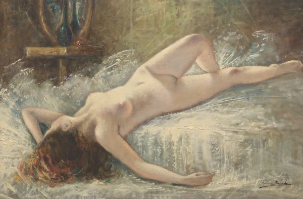 Appraisal: CLAUDIO SECCHI ITALIAN TH CENTURY x Reclining Nude Oil on