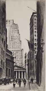 Appraisal: Elias Grossman etching Elias Grossman American - - ''Nassau St''-