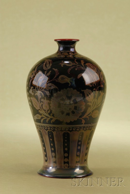 Appraisal: Bernard Moore Luster Glaze Baluster Vase c with bulbous high-shouldered