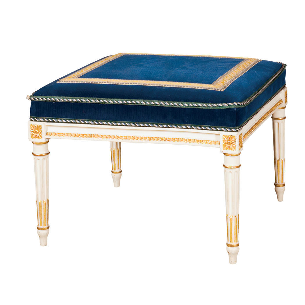 Appraisal: Louis XVI Painted and Parcel Gilt Taboret Late th century