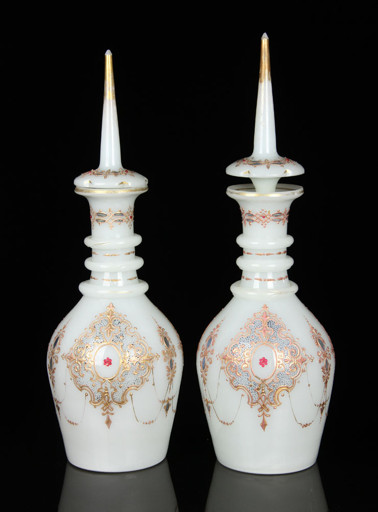 Appraisal: - Pr th C Bohemian Decanters Pair of th century