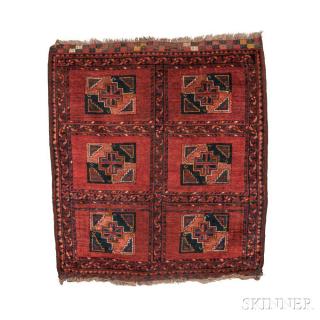 Appraisal: Ersari Rug Central Asia c with embroidered end finishes ft