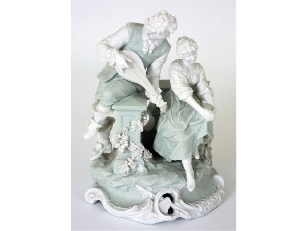 Appraisal: RUDOLSTADT VOLKSTEDT BISQUE PORCELAIN GROUP OF A COURTING COUPLE the