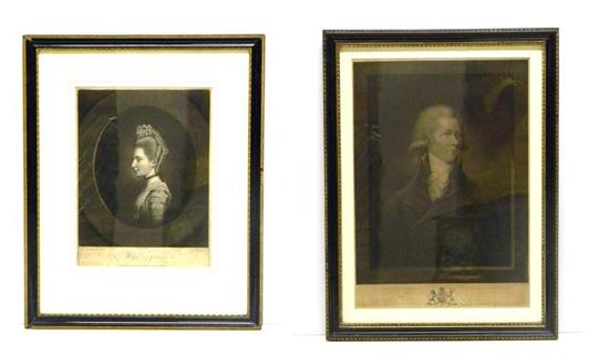 Appraisal: Two Georgian English Mezzotints in Hogarth frames purchased from a