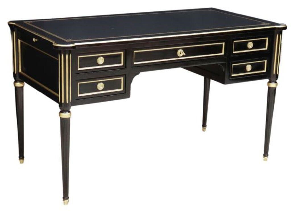 Appraisal: French Louis XVI style ebonized writing desk Meubles Tricoire th