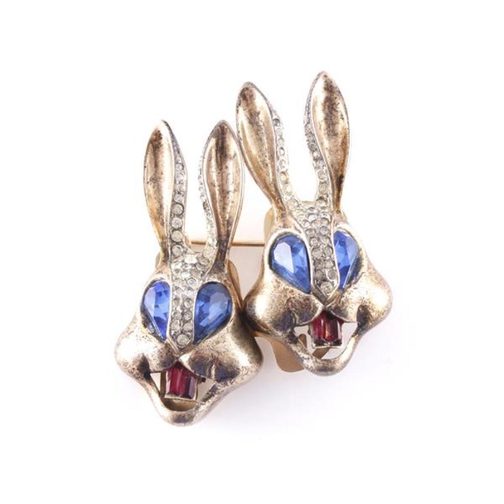 Appraisal: SIGNED CORO DUETTE STERLING VERMEIL FIGURAL PIN CLIP SET BUGS