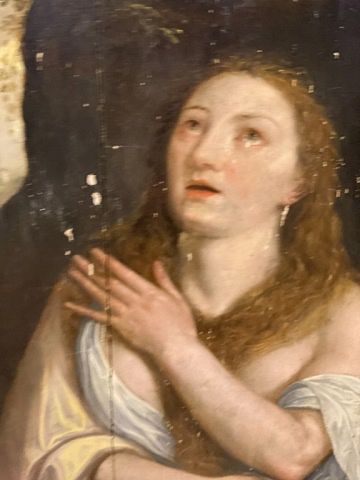 Appraisal: th Century Oil on Wood of Mary Magdalene Oil on