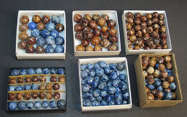 Appraisal: Master Marble stock boxes amp Marbles An ensemble of three