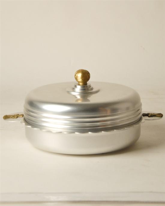 Appraisal: Kensington Brass and Spun Aluminum Covered Serving Dish designed by