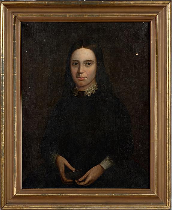 Appraisal: AMERICAN SCHOOL PORTRAIT OF A WOMAN th century oil on