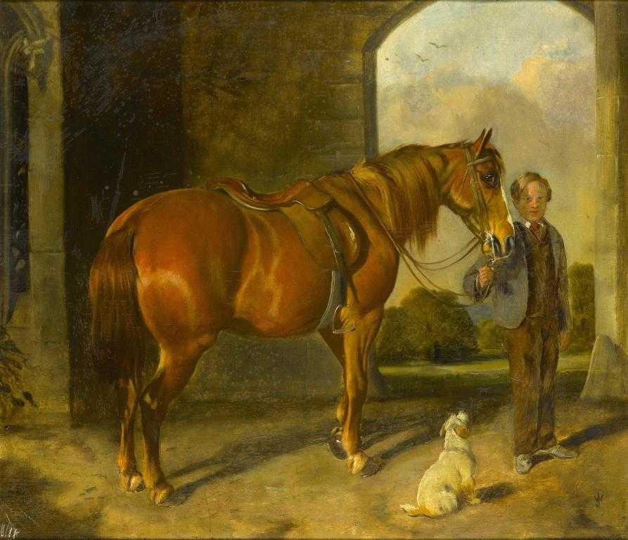 Appraisal: ENGLISH SCHOOL TH CENTURY PORTRAIT OF A HORSE A BOY