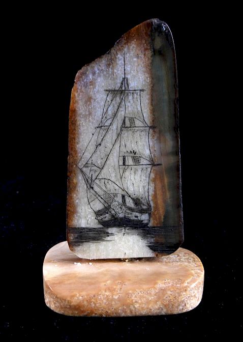 Appraisal: Ancient Mammoth Tusk Scrimshaw This is an ancient mammoth tusk