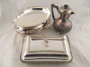 Appraisal: A quantity of silver plate comprising entree dishes a hot