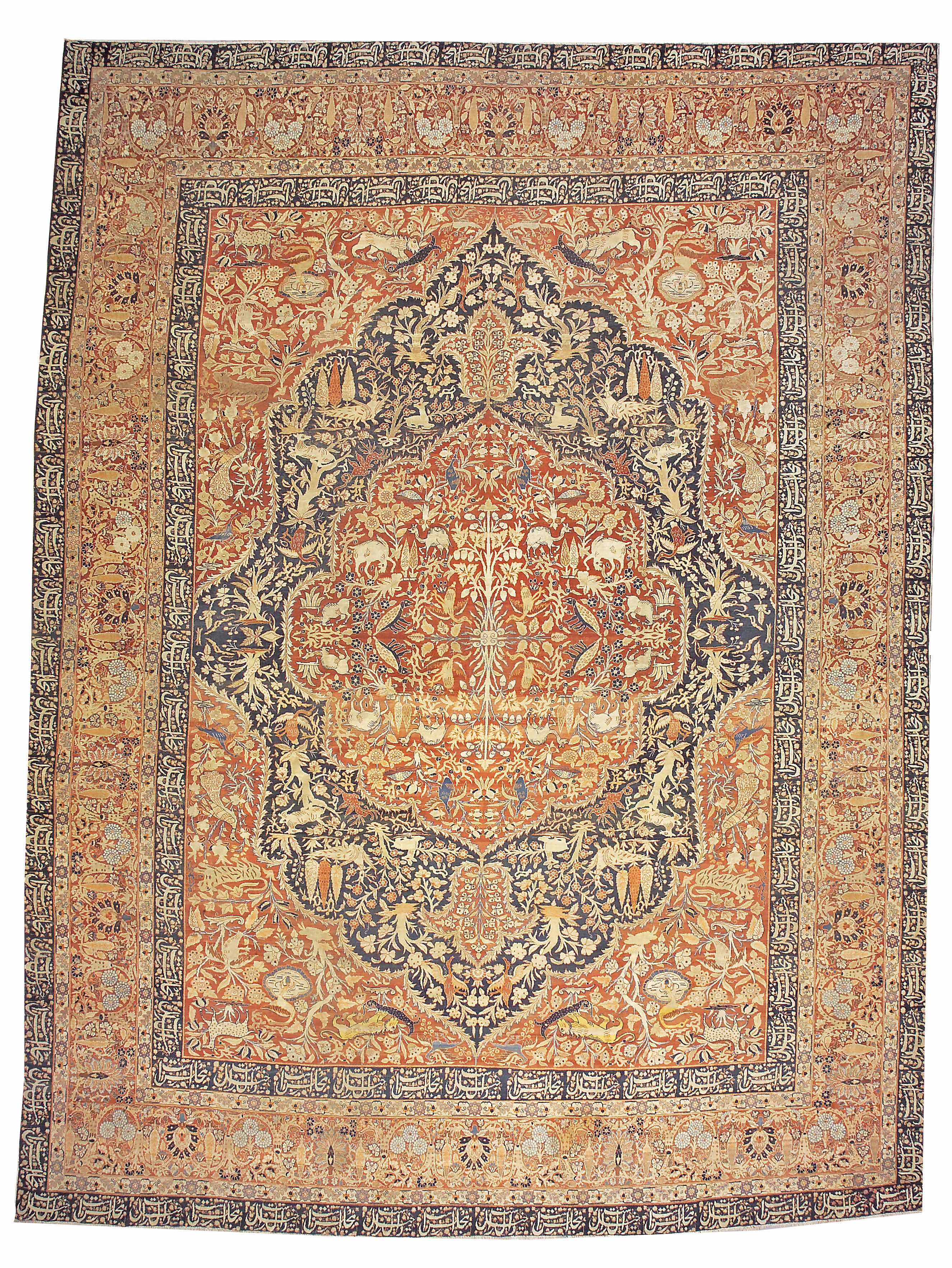 Appraisal: A Tabriz carpet Northwest Persialate th centurysize approximately ft in