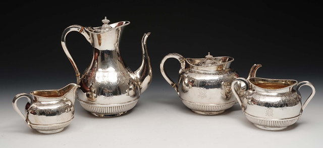 Appraisal: A Victorian silver four piece tea and coffee servicecomprising a