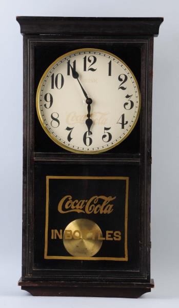 Appraisal: Large Wooden Coca - Cola Clock Gilbert with faded top