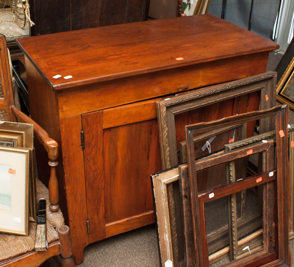 Appraisal: Vernacular pine washstand with removable top