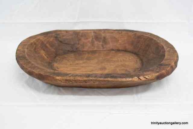 Appraisal: Large Primitive Hand Cut Wooden Dough BowlIt is very nice