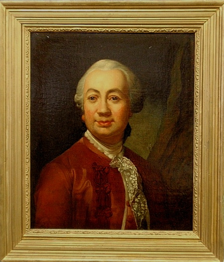 Appraisal: - English oil on canvas portrait of a gentleman wearing