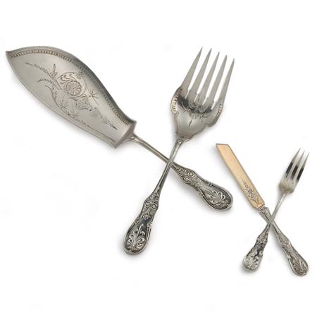 Appraisal: Tiffany Co Sterling Silver Fish Serving Set Together with a