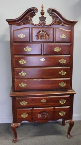 Appraisal: Mahogany Piece Highboy Cabinet From a Larchmont NY estate Dimensions