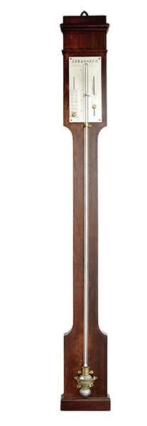 Appraisal: A LOUIS-PHILIPPE MAHOGANY AND BOXWOOD-STRUNG STICK BAROMETER LEVASSEUR OPTICIEN ROUEN