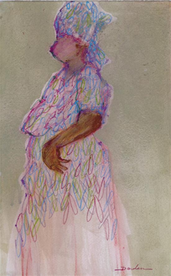 Appraisal: Southern school th century AFRICAN AMERICAN WOMAN IN PROFILEwatercolor and