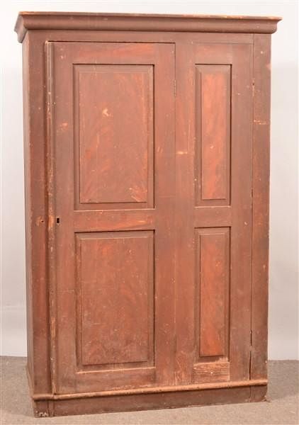 Appraisal: PA Grain Paint Decorated Softwood Wardrobe Pennsylvania Mid th Century