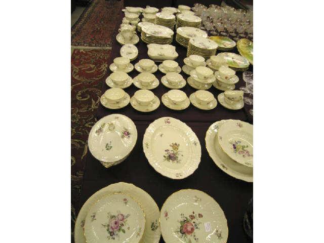 Appraisal: pc Royal Copenhagen Frijsenborg China Dinner Service multi-floral motif scalloped