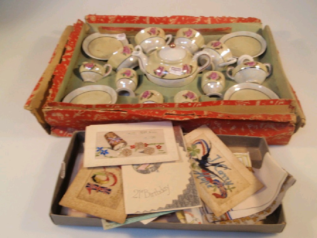 Appraisal: An early thC nursery tea set boxed together with a