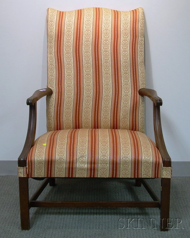 Appraisal: Federal-style Upholstered Carved Mahogany Easy Chair