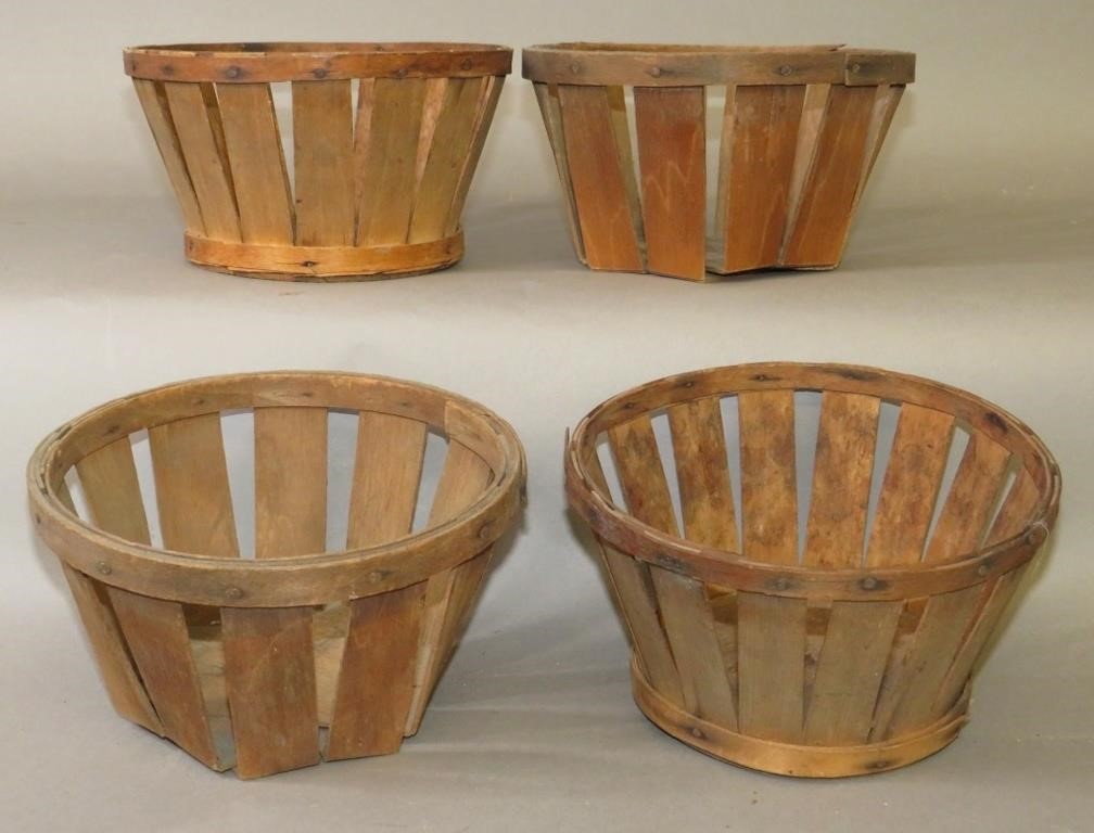 Appraisal: PAIR OF SMALL ORCHARD BASKETSca early-mid th century both pair