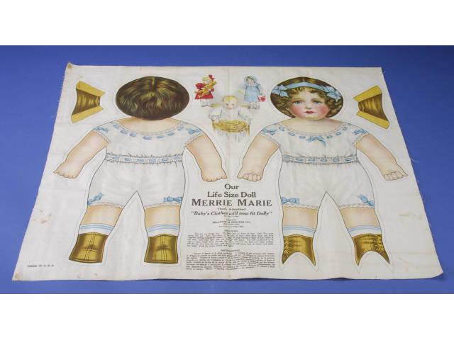 Appraisal: Merrie Marie Uncut Cloth Doll America ca Selchow Righter Co