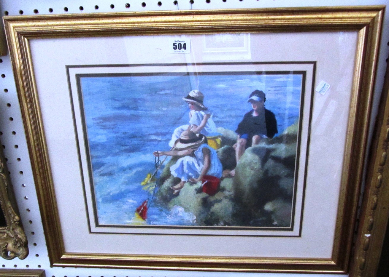 Appraisal: S Jennings th century Happy Days St Ives oil on