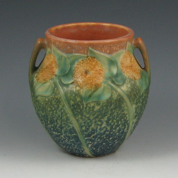 Appraisal: Roseville Sunflower - handled vase Marked in red crayon and