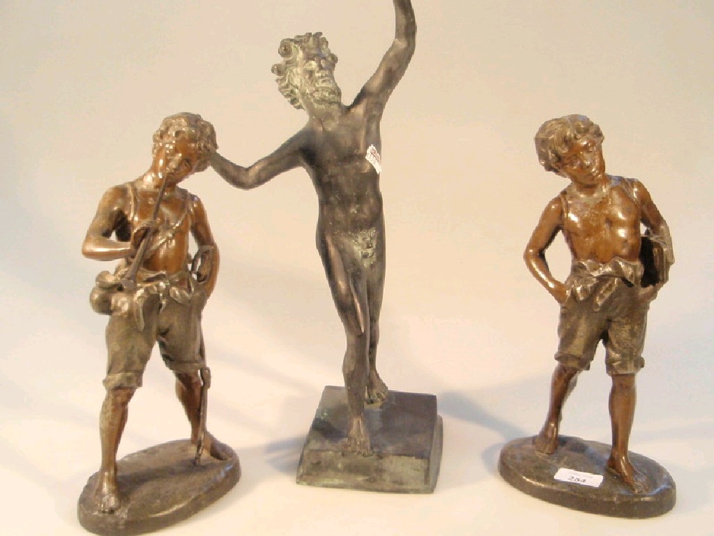 Appraisal: A pair of th French Spelter figures of young boys