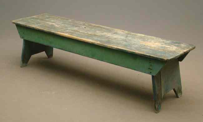 Appraisal: th c bucket bench in green paint '' W