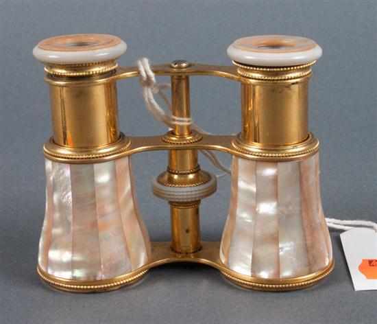 Appraisal: Pair of Victorian and gilt-metal and mother-of-pearl opera glasses marked